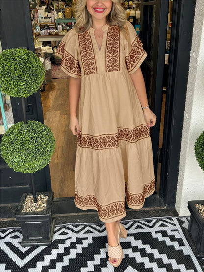 Women's Flowy Maxi Dress Tummy Control Boho Style