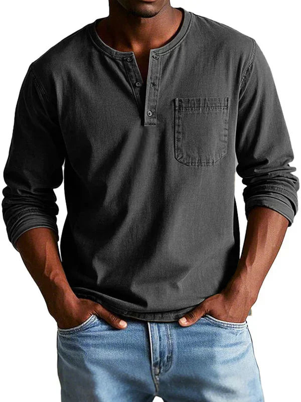 Leon | Men Spring Long Sleeve Henley Top