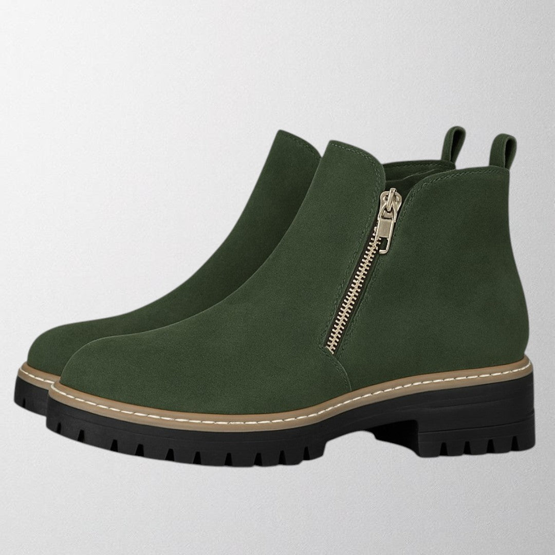 Women's Ankle Boots Zipper Lug Sole
