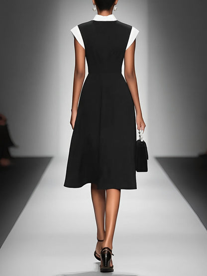 Mirelliane | Elegant Contrast Women’s Midi Dress
