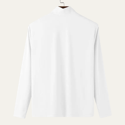 Men's Slim Fit Turtleneck Shirt Zip Up Casual