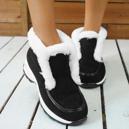 Women's Low Ankle Platform Boots Slip On