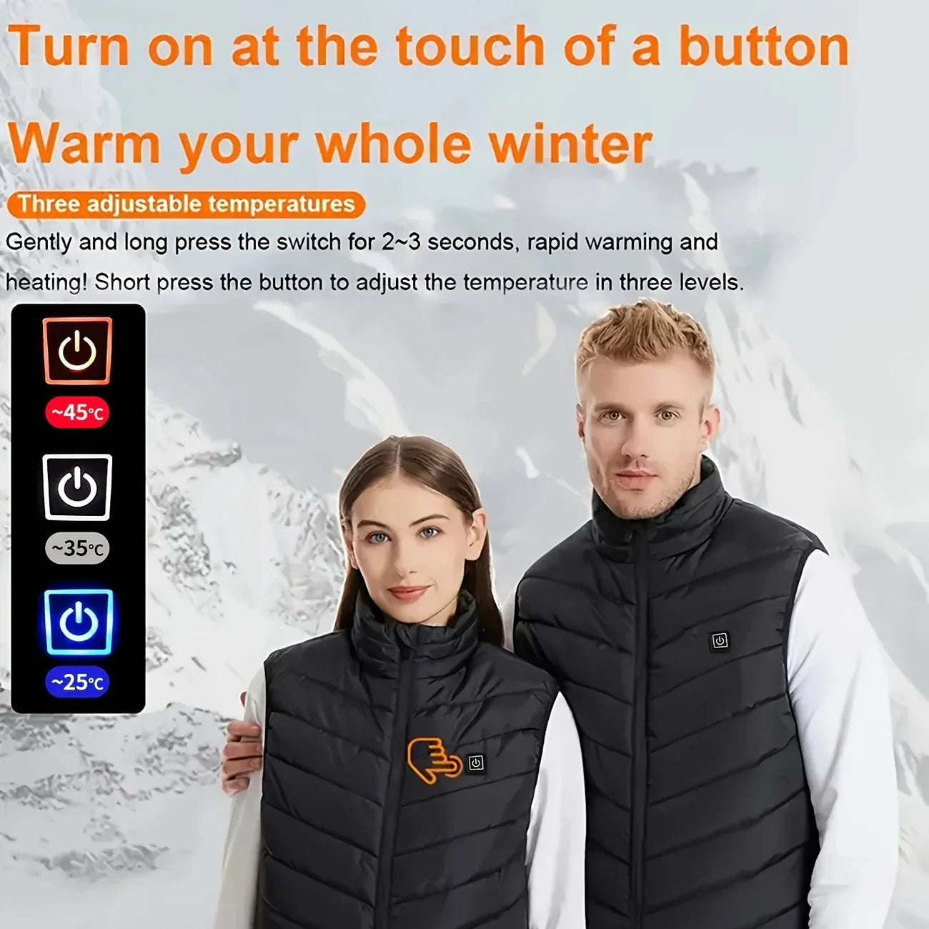 Heated Vest Electric Body Warmer 11 Zone