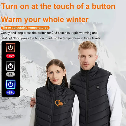 Heated Vest Electric Body Warmer 11 Zone
