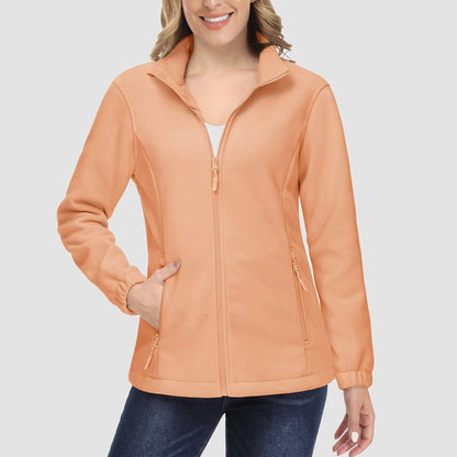 Women's Fleece Zip-Up Jacket Soft Warm Winter Coat