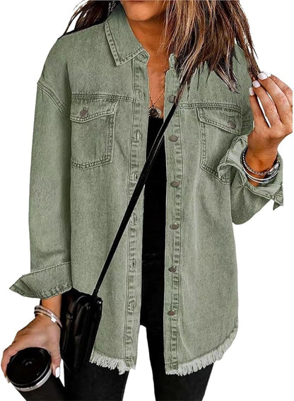 Women's Oversized Button Front Jacket