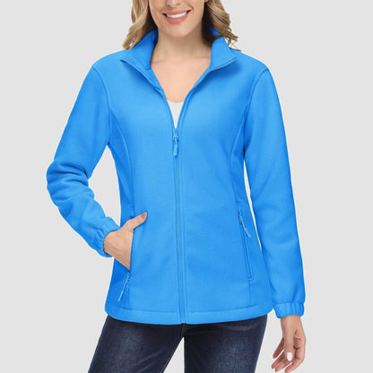 Women's Fleece Zip-Up Jacket Soft Warm Winter Coat