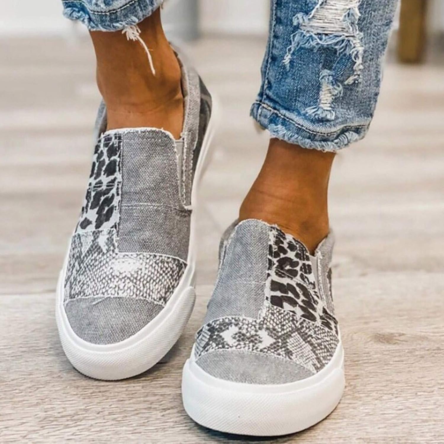 Women's Denim Loafers - Fashinoza