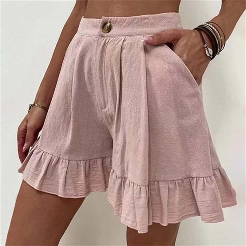 Women's High Waist Ruffle Shorts