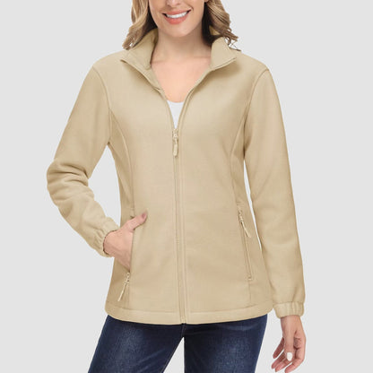 Women's Fleece Zip-Up Jacket Soft Warm Winter Coat