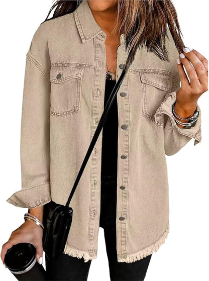 Women's Oversized Button Front Jacket