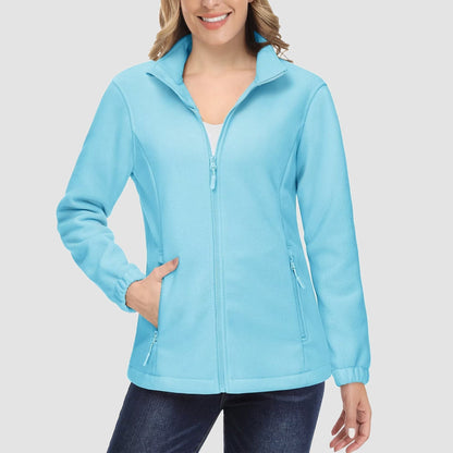 Women's Fleece Zip-Up Jacket Soft Warm Winter Coat