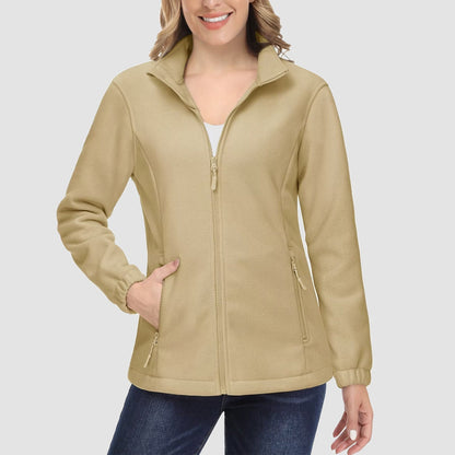 Women's Fleece Zip-Up Jacket Soft Warm Winter Coat