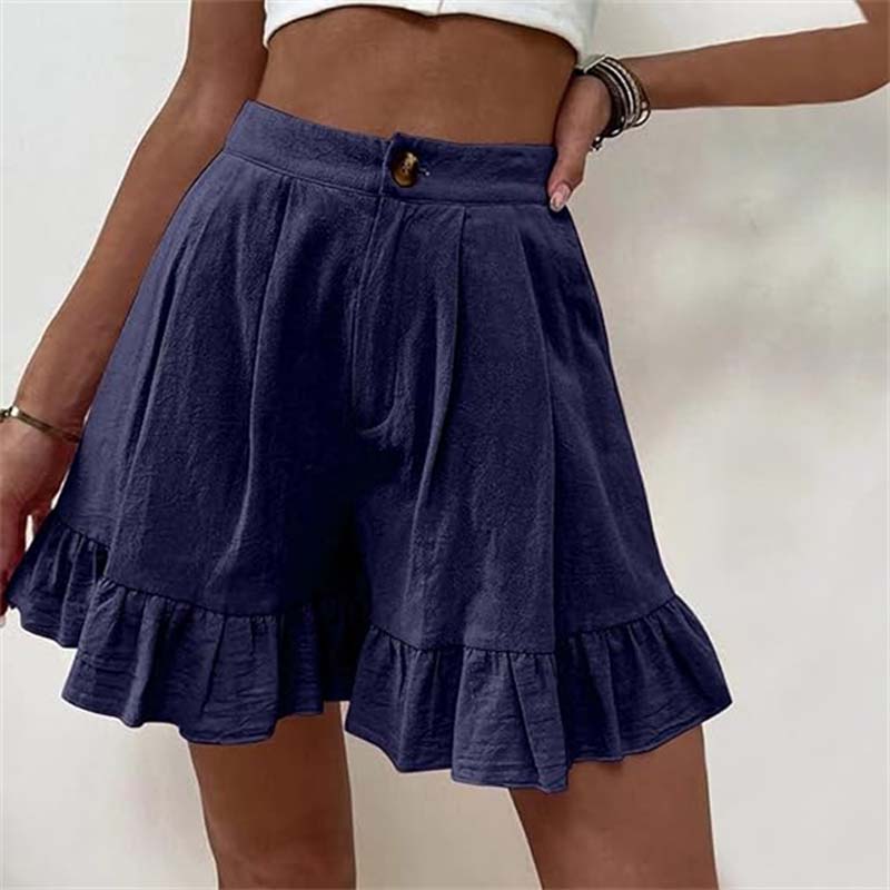 Women's High Waist Ruffle Shorts