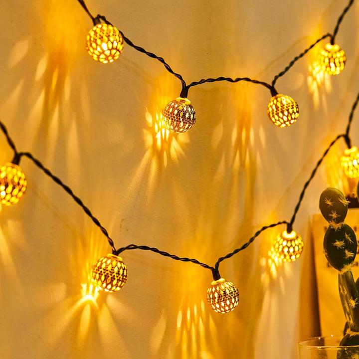 Moroccan Solar String Lights Water-Resistant - Fashinoza