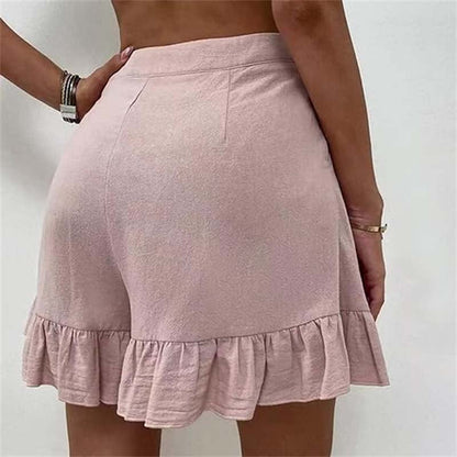 Women's High Waist Ruffle Shorts
