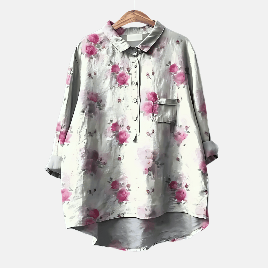 Women's Loose Fit Long Sleeve Blouse - Fashinoza