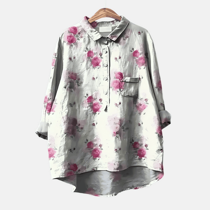 Women's Loose Fit Long Sleeve Blouse - Fashinoza