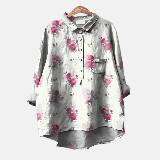 Women's Loose Fit Long Sleeve Blouse - Fashinoza