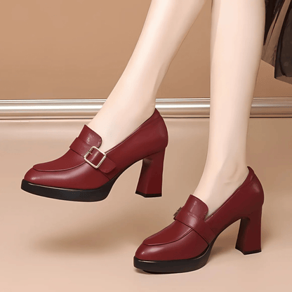 Women's Platform Heels Chunky Buckle