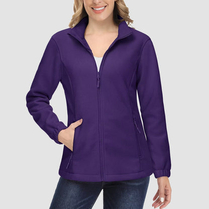 Women's Fleece Zip-Up Jacket Soft Warm Winter Coat