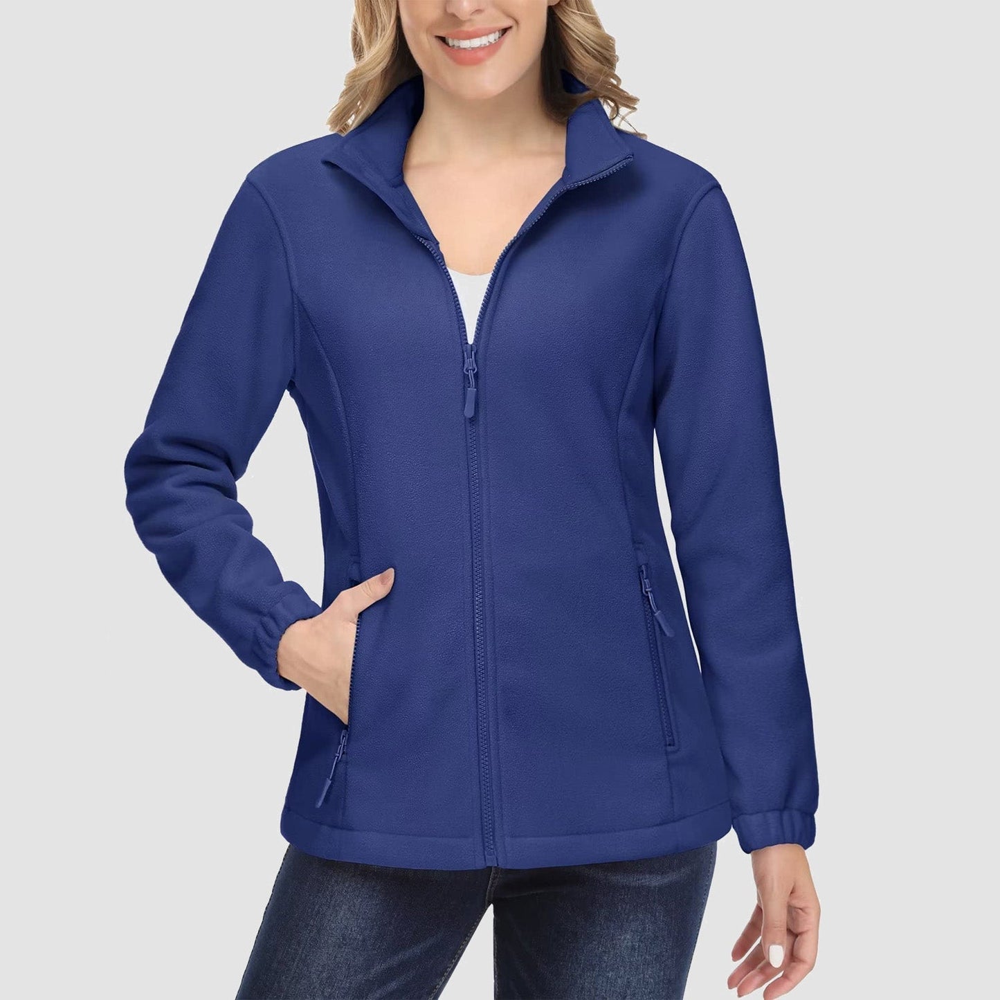 Women's Fleece Zip-Up Jacket Soft Warm Winter Coat