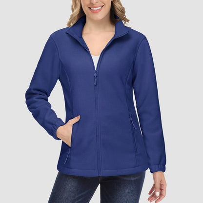 Women's Fleece Zip-Up Jacket Soft Warm Winter Coat