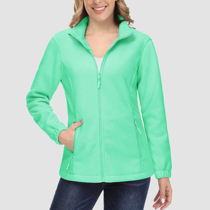 Women's Fleece Zip-Up Jacket Soft Warm Winter Coat
