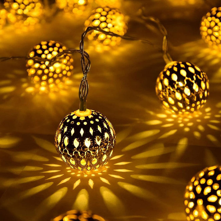 Moroccan Solar String Lights Water-Resistant