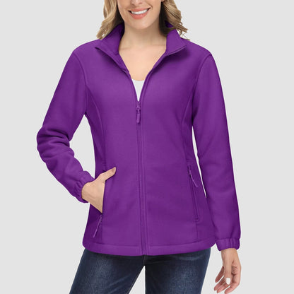 Women's Fleece Zip-Up Jacket Soft Warm Winter Coat