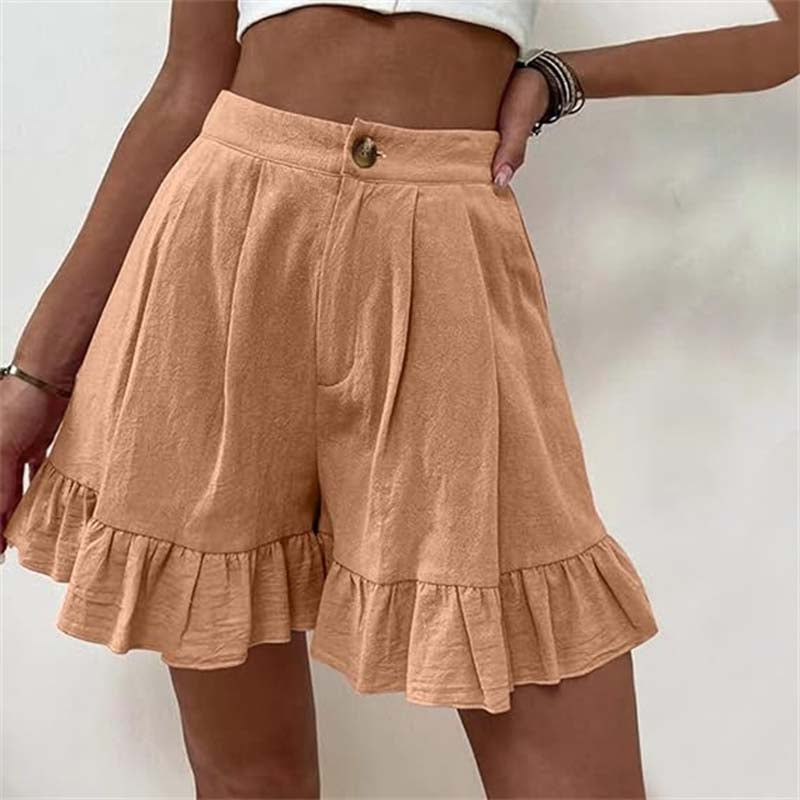 Women's High Waist Ruffle Shorts