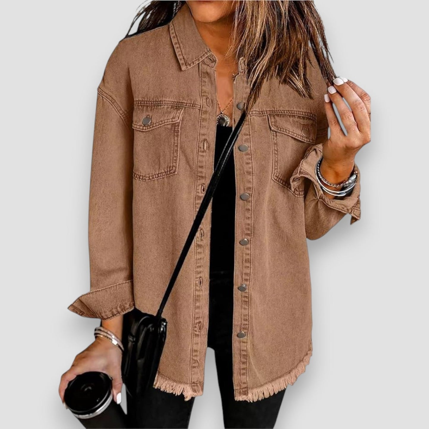 Women's Oversized Button Front Jacket