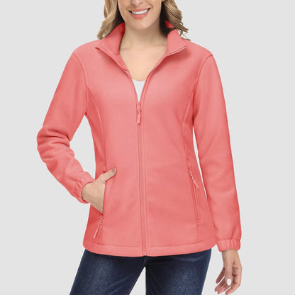 Women's Fleece Zip-Up Jacket Soft Warm Winter Coat