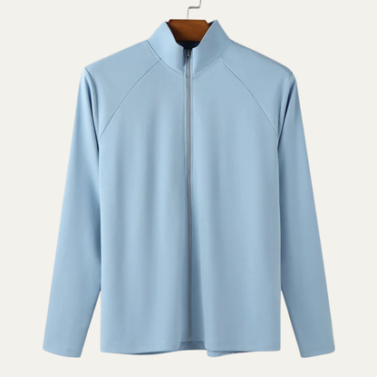 Men's Slim Fit Turtleneck Shirt Zip Up Casual
