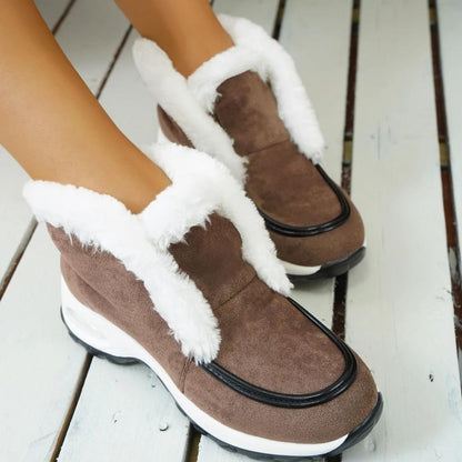Women's Low Ankle Platform Boots Slip On