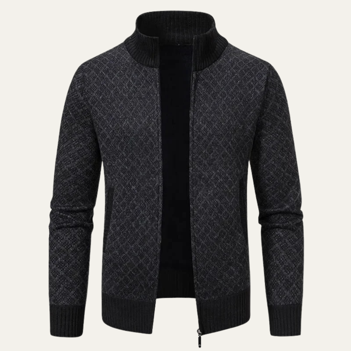 Men's Plaid Knitted Cardigan Zip Up Winter - Fashinoza