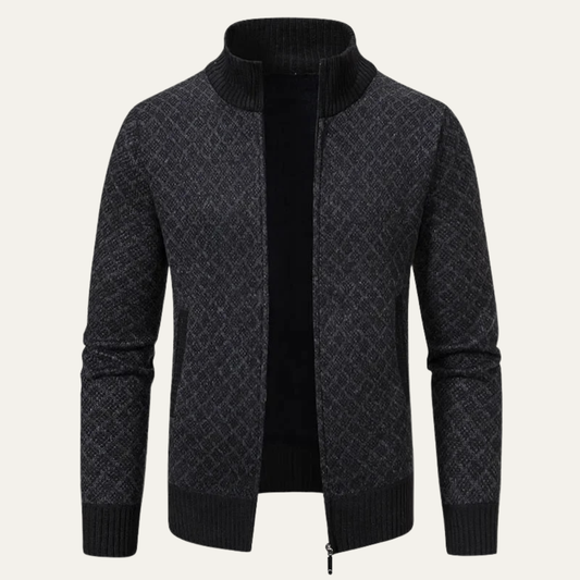 Men's Plaid Knitted Cardigan Zip Up Winter - Fashinoza