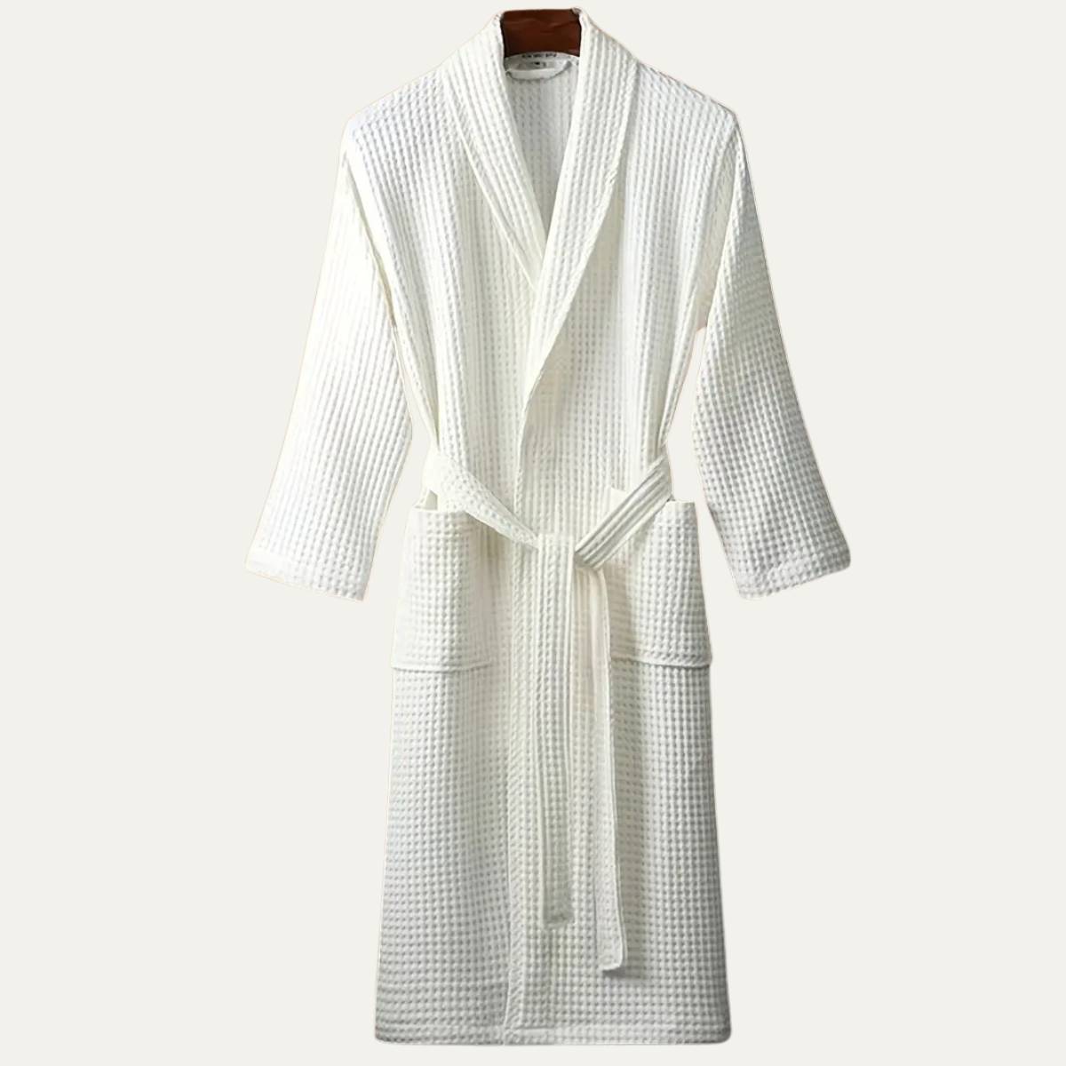 Men's Cotton Waffle Bathrobe Lightweight Navy Blue