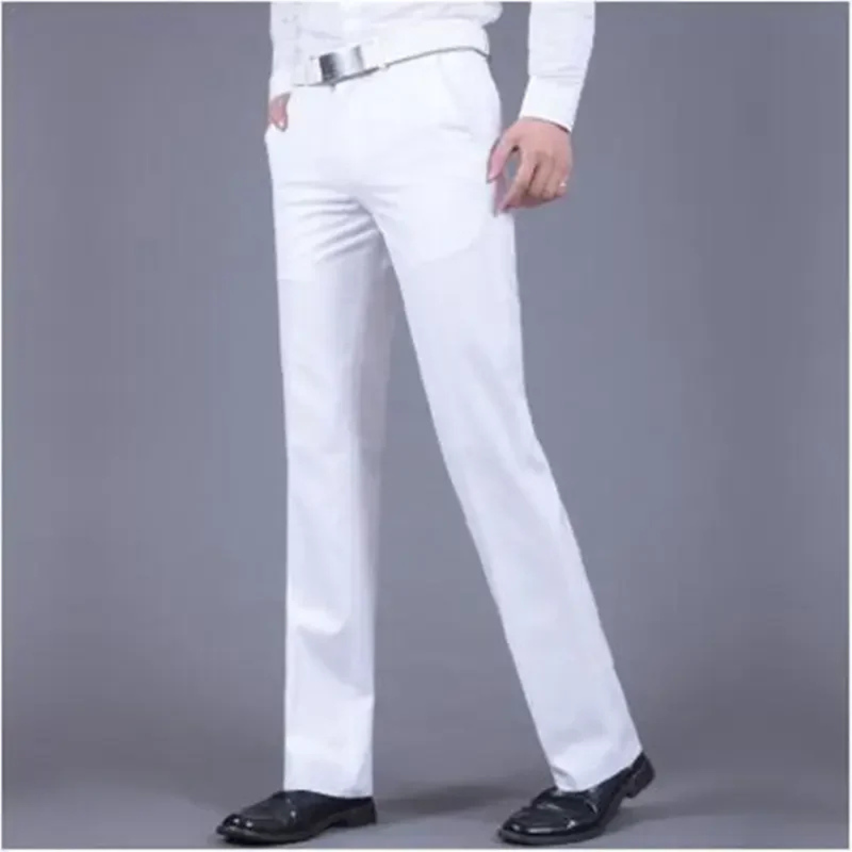 Men's Slim Fit Dress Pants Wrinkle Resistant Black