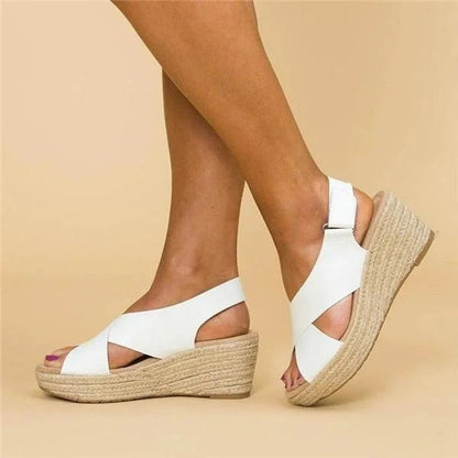 Women's Espadrille Wedge Sandals Cross Straps