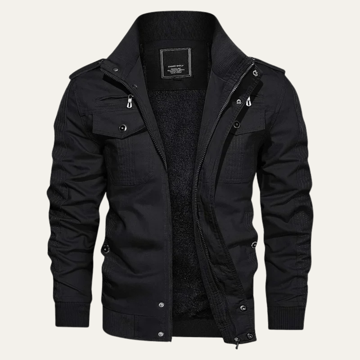 Men's Fleece Lined Bomber Jacket Warm - Fashinoza