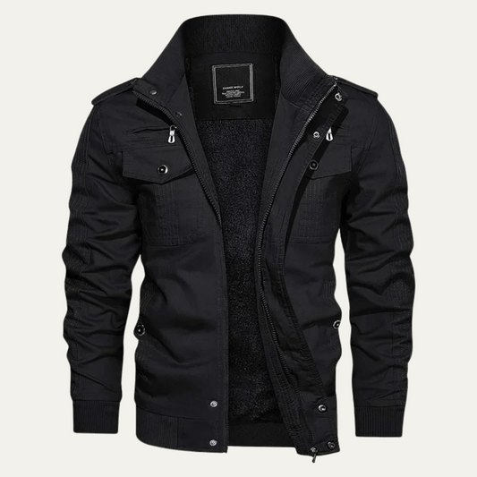 Men's Fleece Lined Bomber Jacket Warm - Fashinoza