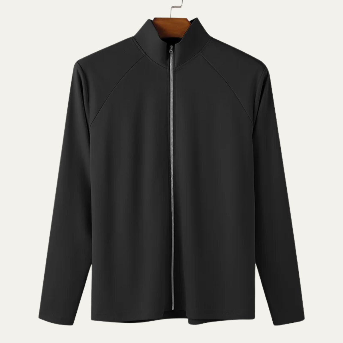 Men's Slim Fit Turtleneck Shirt Zip Up Casual