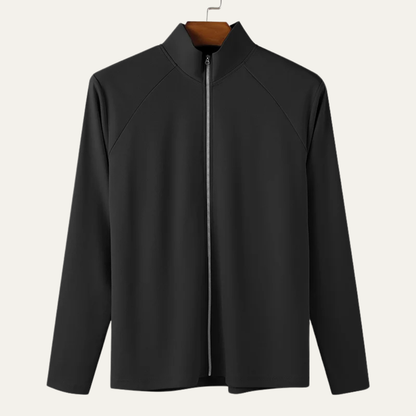 Men's Slim Fit Turtleneck Shirt Zip Up Casual