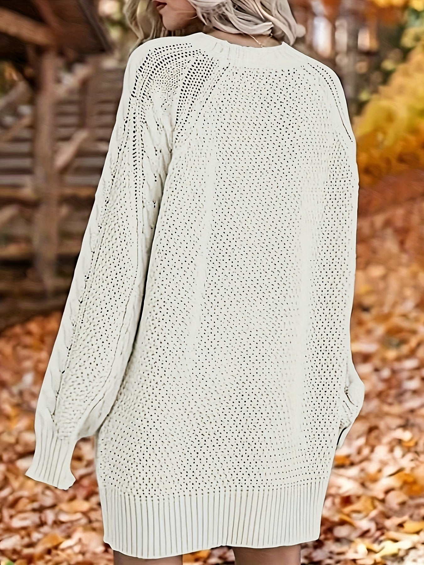 Women's Cozy Oversized Cable Knit Sweater Dress