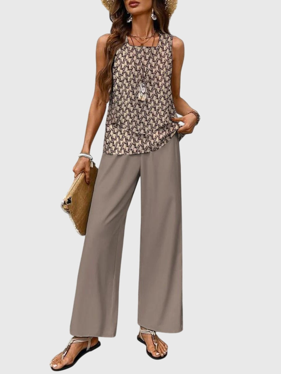 Hazel | Womens Two Piece Wide Leg Pants Set
