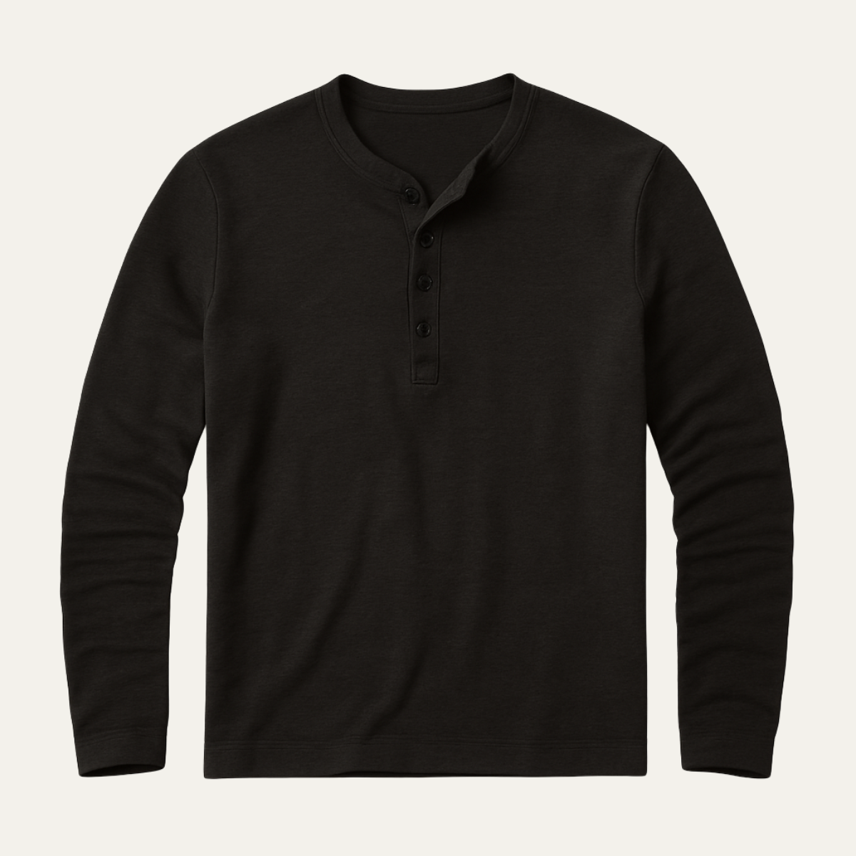 Men's Cotton Long Sleeve Henley Shirt Modern
