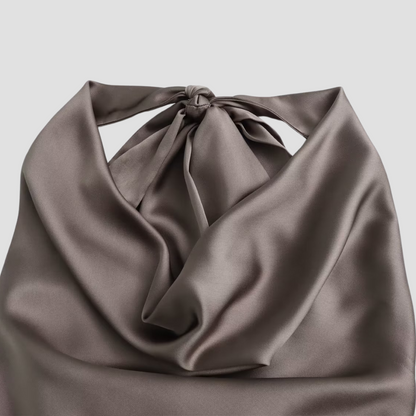 Women's Halter Neck Sleeveless Cowl Back Tie