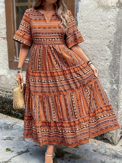 Vivienne Women's Printed Maxi Dress Flowy