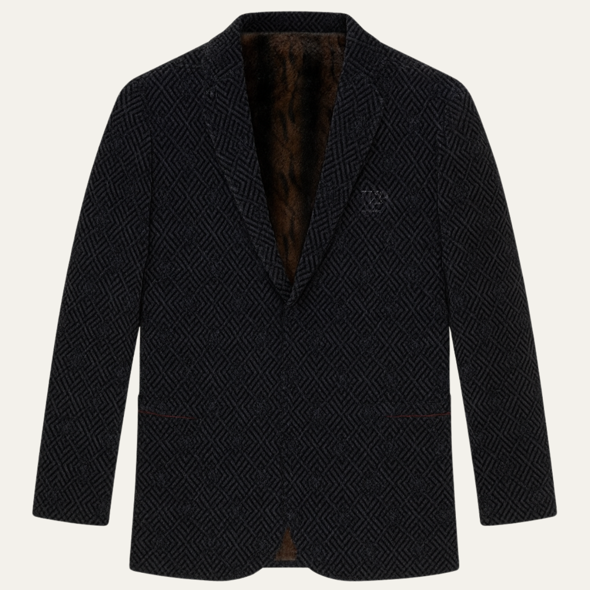 Men's Thick Fleece Lined Blazer Jacket - Fashinoza